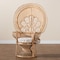 Baxton Studio Ediva Modern Bohemian Natural Brown Rattan Peacock Accent Chair 226-13117-ZORO - alternate 8